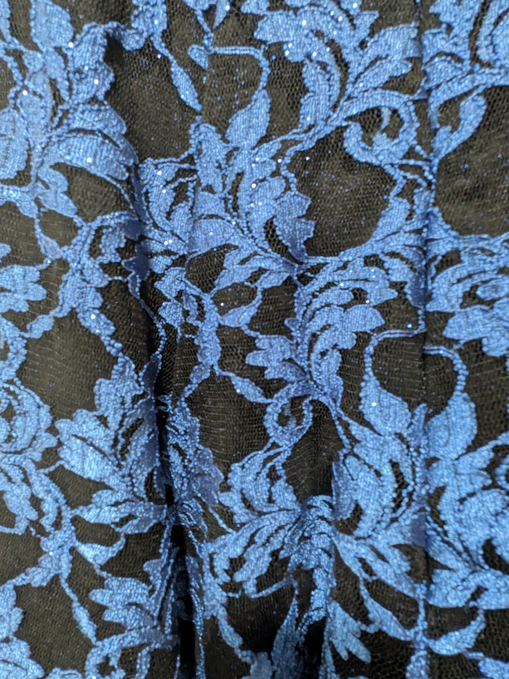 Blue Lace Backless Fit-and-Flare Dress - Picture 5 of 5